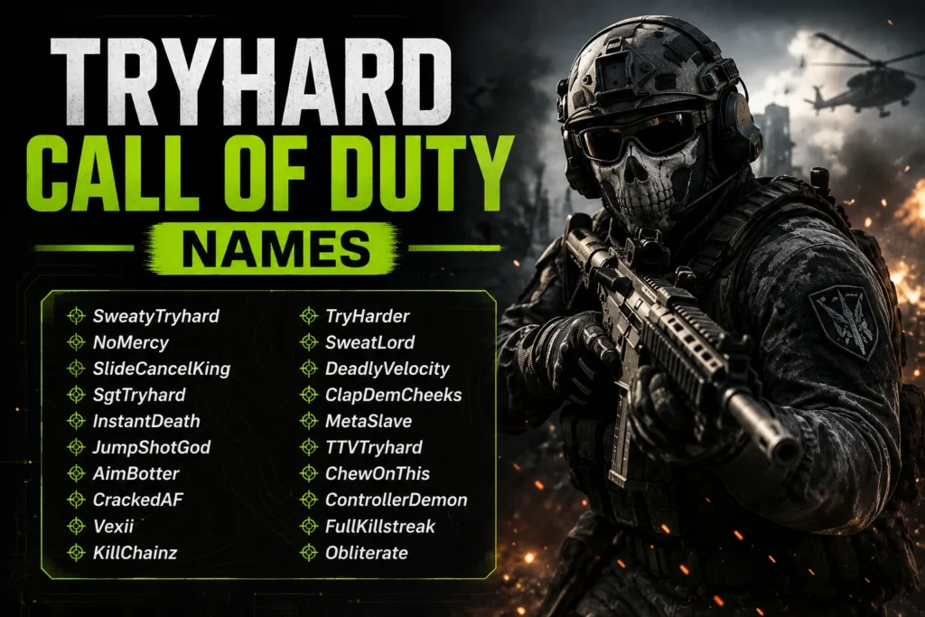 Tryhard Call of Duty Names: 200+ Sweaty COD Names