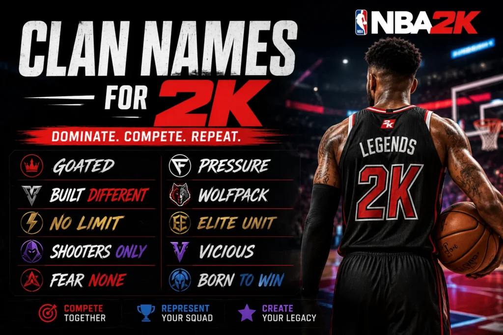 Clan Names for 2K: 200+ Sweaty, Cool & Funny Ideas