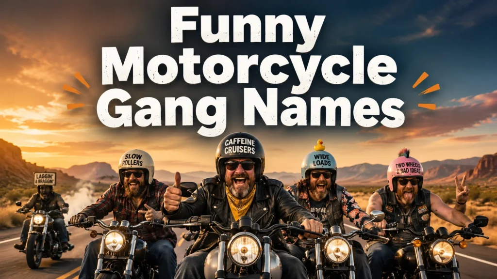 Funny Motorcycle Gang Names: 120+ Hilarious Ideas