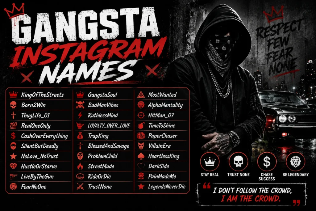 Gangsta Instagram Names: 250+ Cool, Fierce & Unique Ideas
