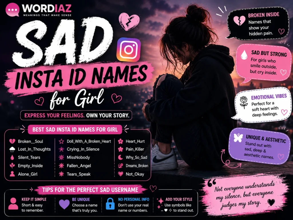 Sad Insta ID Names for Girl: 180+ Aesthetic Ideas