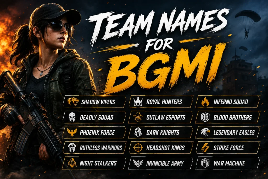 Team Names for BGMI: 150+ Cool & Unique Squad Ideas