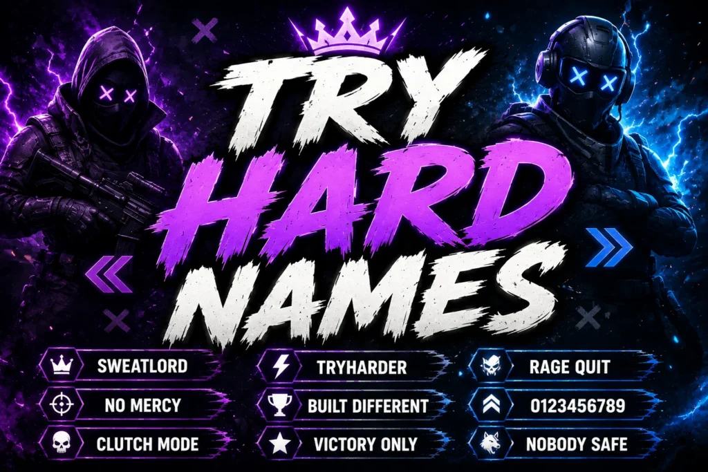 200+ Tryhard Names: Sweaty, Cool & Competitive Gamertags